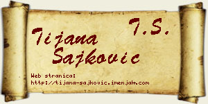 Tijana Šajković vizit kartica